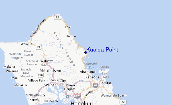 Kualoa Point Location Map