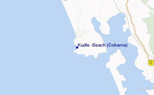 mapa de localização de Kudle -Beach (Gokarna)