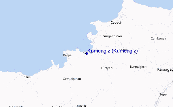 mapa de localização de Kumcağız (Kumcagiz)