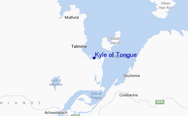 mapa de localização de Kyle of Tongue