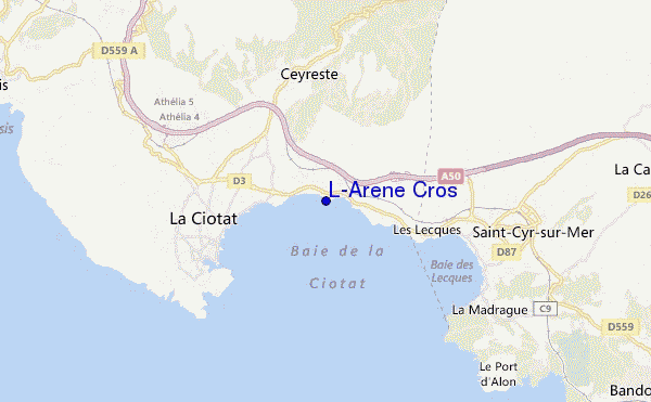 mapa de localização de L'Arene Cros