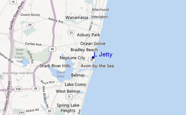 mapa de localização de L Jetty