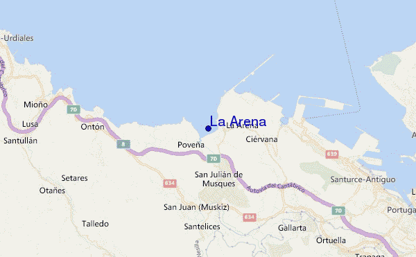 mapa de localização de La Arena