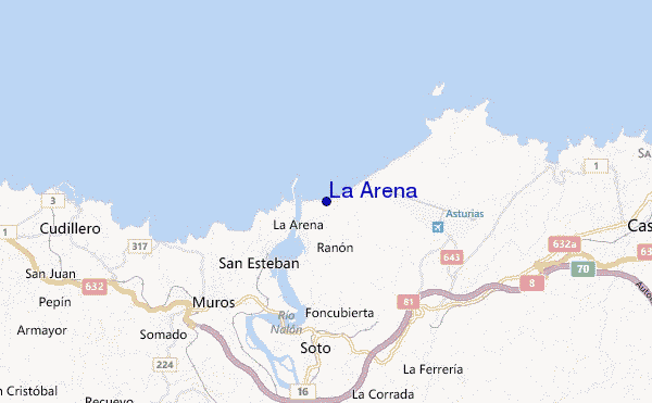 mapa de localização de La Arena