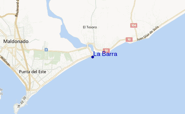 mapa de localização de La Barra