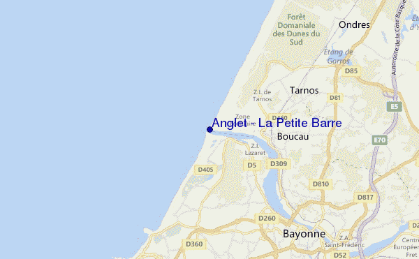 mapa de localização de Anglet - La Petite Barre
