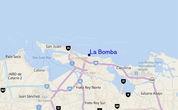 mapa de localização de La Bomba