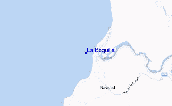 mapa de localização de La Boquilla