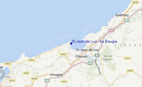 mapa de localização de St Jean de Luz - La Bougie