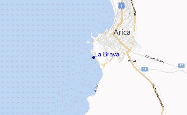 mapa de localização de La Brava