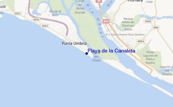 mapa de localização de Playa de la Canaleta