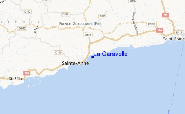 mapa de localização de La Caravelle