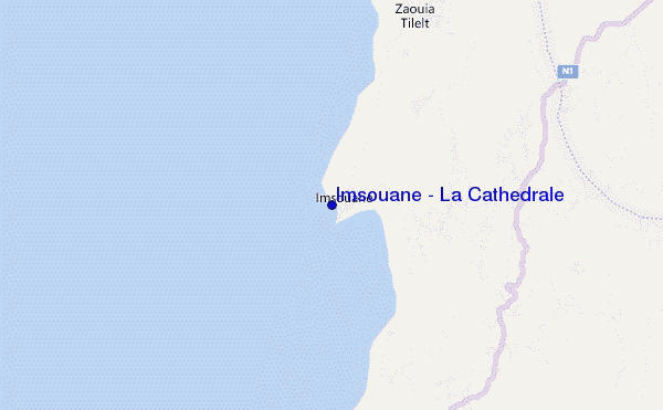 mapa de localização de Imsouane - La Cathedrale