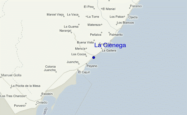 mapa de localização de La Cienega