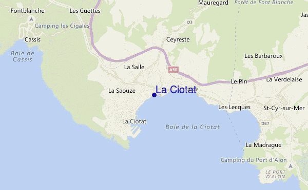 mapa de localização de La Ciotat
