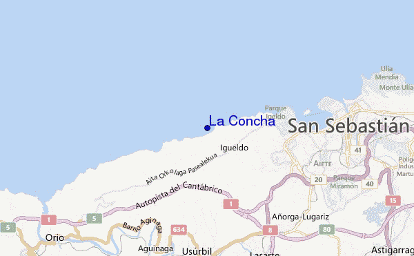 mapa de localização de La Concha