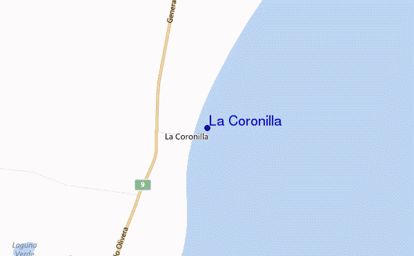 mapa de localização de La Coronilla