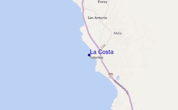 mapa de localização de La Costa