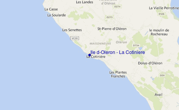 mapa de localização de Ile d'Oleron - La Cotiniere