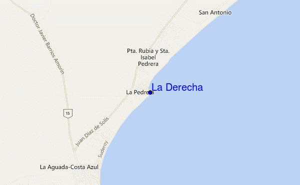 mapa de localização de La Derecha
