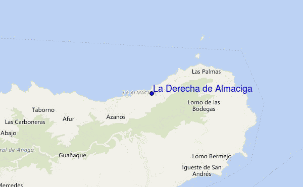 mapa de localização de La Derecha de Almaciga