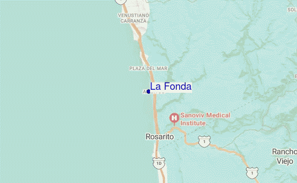 mapa de localização de La Fonda