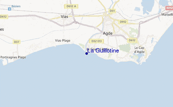 mapa de localização de La Guillotine