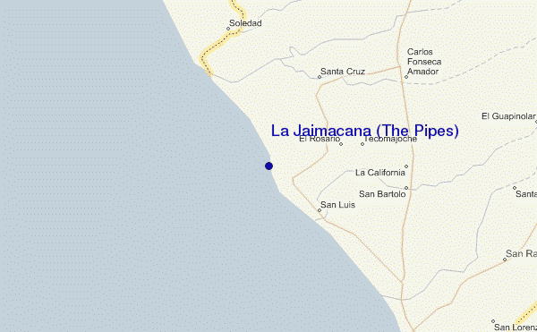 mapa de localização de La Jaimacana (The Pipes)