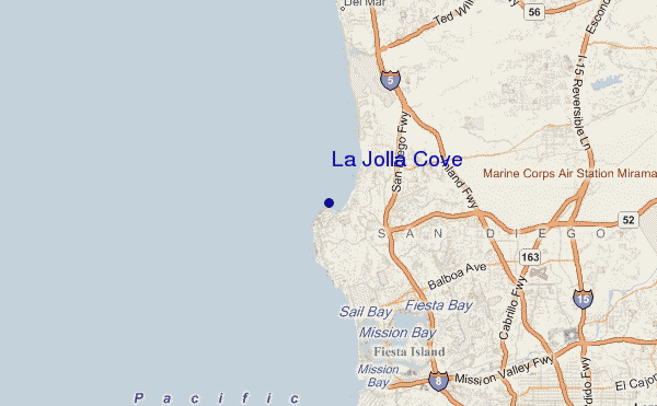 mapa de localização de La Jolla Cove