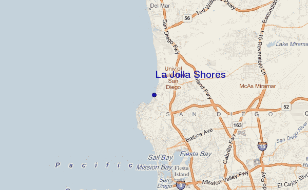 mapa de localização de La Jolla Shores