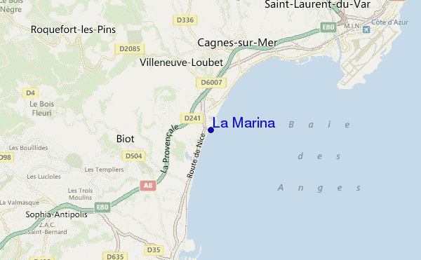 mapa de localização de La Marina