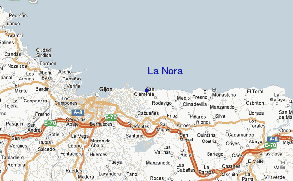 mapa de localização de La Nora