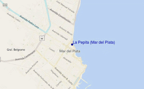 mapa de localização de La Pepita (Mar del Plata)