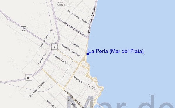 mapa de localização de La Perla (Mar del Plata)