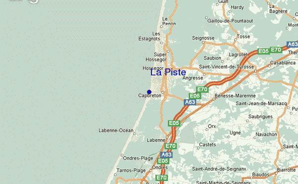 mapa de localização de Capbreton - La Piste