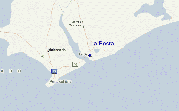 mapa de localização de La Posta