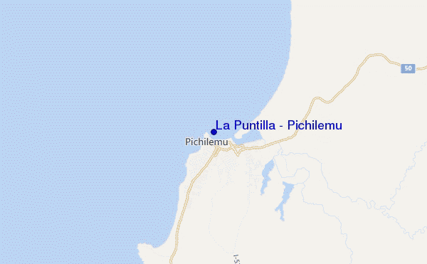 mapa de localização de La Puntilla - Pichilemu