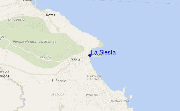 mapa de localização de La Siesta