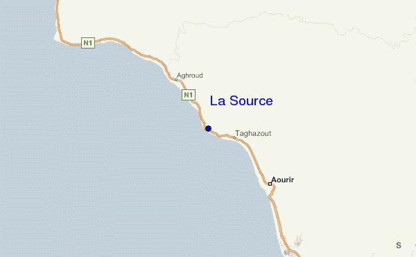 mapa de localização de La Source