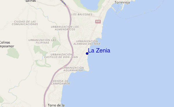 mapa de localização de La Zenia