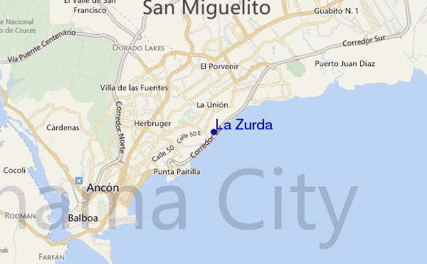 mapa de localização de La Zurda