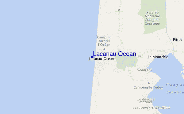 mapa de localização de Lacanau Ocean