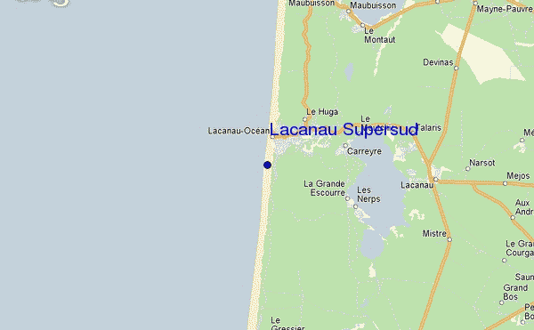 mapa de localização de Lacanau - Supersud