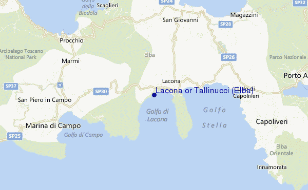 mapa de localização de Lacona or Tallinucci (Elba)