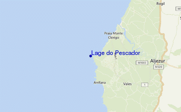 mapa de localização de Lage do Pescador