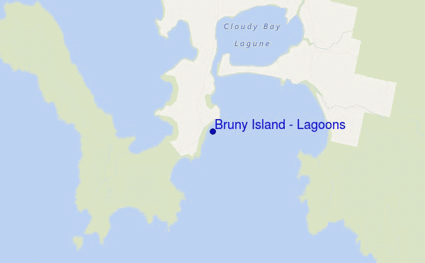 mapa de localização de Bruny Island - Lagoons