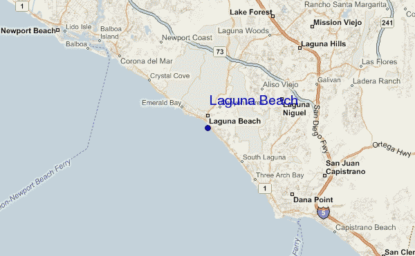 mapa de localização de Laguna Beach