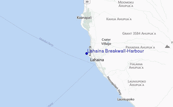 mapa de localização de Lahaina Breakwall/Harbour