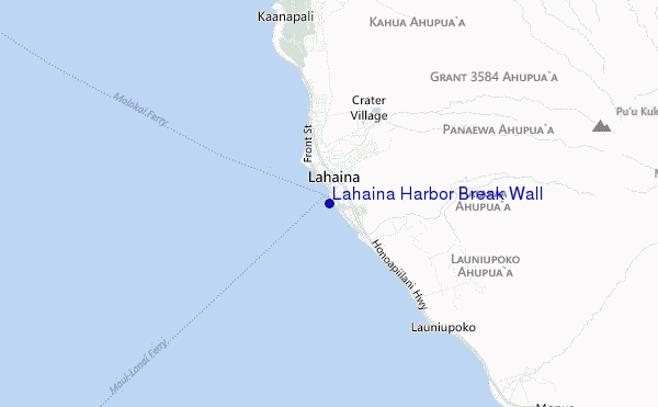 mapa de localização de Lahaina Harbor Break Wall