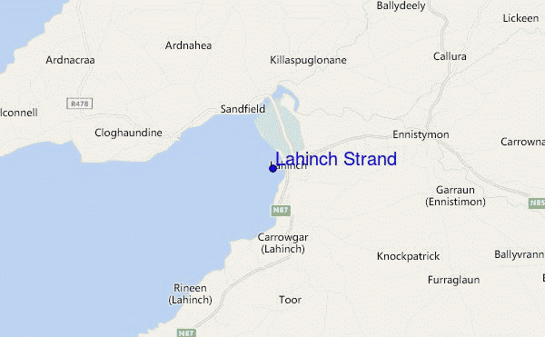 mapa de localização de Lahinch Strand